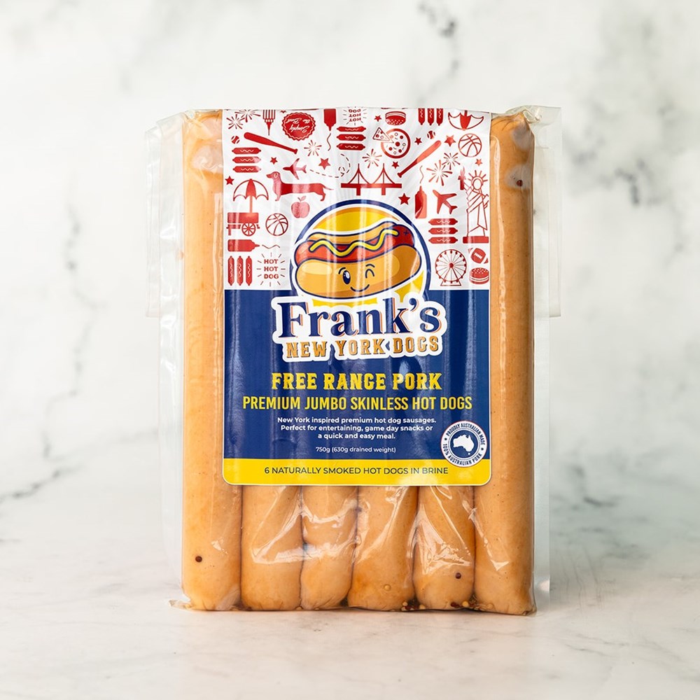 Frank's, Free Range Pork Dogs, 750g retail pack